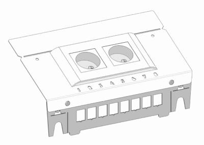 Support 8RJ45 et 2 prises 2P+T | GT8RJ45V05